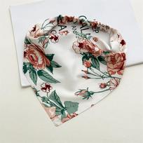 Flowers Print Hair Scarf Women Girls Bud Bandana Pastoral Retro Rubber Band High Elastic Triangle Headbands Headwear Accessories Headband Hair Scraf