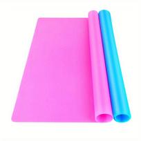 2 Pcs Transparent High-temperature Resistant Silicone Pad Resin Pad Tool Pad Resin Process Casting Preventing Dirt and Slipping  Jewelry Making Pad 1pc blue+1pc pink