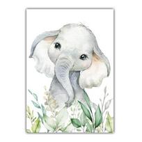 Graffiti art animal canvas painting funny pony elephant tiger wall art poster living room bedroom home decoration mural No Frame 21*30cm No Frame