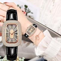 Ladies's Watches, Small Wrist Leather Strap Women Watch, Luxury Diamond Watch, Roman Numeral Battery Watches For Women One Size juoda