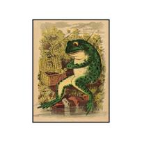 Banjo Frog Anime Art Picture Poster Canvas Painting Retro Style Decorative Painting Living Room Wall Art Print Modern Home Decor No Frame 21*30cm No Frame