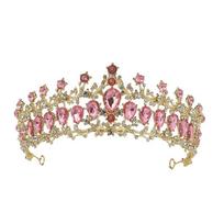 Nuotakos karūna Prabangi princesės Gimtadienio Pilnametystės ceremonija Vestuvių karūna Vakarėlio pasirodymo galvos apdangalas Plaukų aksesuarai beige