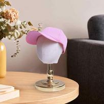Manikin Head Wig Hat Display Stand Hats Holder for Kids Styling Drying Caps Gold gray