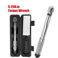 5-25 N.m Mikrometrinis Automobilio Motociklo Ardymo Įrankis Profesionalus Reguliuojamas Sukimo Momento Raktas 1/4'' Lizdas Raktas Rankinis Įrankis Torque wrench black