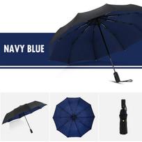 Windproof Double Layer Fully Automatic Resistant Umbrella 10 Bone Double Layer Automatic Umbrella Folding Plain Color Umbrella mėlyna