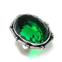 Peridot Gemstone Handmade 925 Sterling Silver Gift Jewelry Ring Size 6.5 a3K27 black