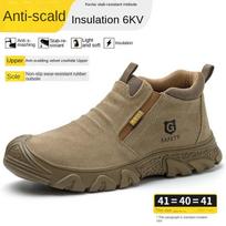 Labor Insurance Shoes Men's Anti-smash and Anti-piercing Plastic Steel Baotou Soft Sole Wear-resistant Welder Shoes 37