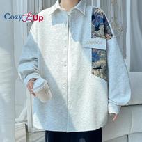 Bear Stitching Long-sleeved Men's Shirt 5XL smėlis