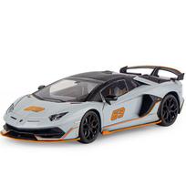 1/18 Lamborghini SVJ63 Žaislinio automobilio modelio lydinio liejimo modeliavimas su garsu ir šviesa, atsitraukimas Žaislai Transporto priemonių modeliai berniukams Vaikams Dovanos pilka spalva