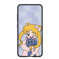 Telefono dėklas Samsung Galaxy S24 S23 iPhone 15 14 Xiaomi Redmi Note 13 12 11 8 10 9 Pro Max X XR OPPO A15 Huawei Sailor Anime Moon Girl Mielas dangtelis for Samsung Galaxy A9 2018 rausvai ruda