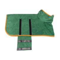 Dog Bathrobe Towel Microfibre Bath Robe Drying Super Absorbent Robe Dog Drying Coat XS žalia