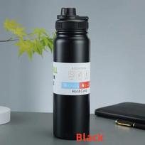 600ML/800ML Lauko termosas Nešiojamas virdulys Vandens butelis su arbatos filtru 304 nerūdijančio plieno termo puodelis Nepraleidžianti kolba Sportui 600ml juoda
