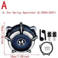 RSD motociklo CNC turbinos oro valymo filtro įsiurbimo anga, skirta „Harley Sportster Dyna Softail Touring Street Glide Road King“ Blue Filter A