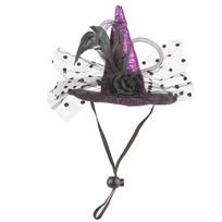 Trend Cats Witch Hat with Stretch Chin Rope Fashion Cool Dogs Cats Witch Hat Cats Halloween Carnivals Cosplay Hat C
