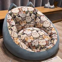 Cushion Back Seat Cushion Thickened Futon Sofa Cushion Bedroom Carpet Chair 44 CM juoda