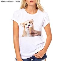 White funny T-Shirt Women Clothes Summer Tops Corgi Cuties Printed O neck T-Shirt XL balta