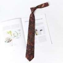 Brown Retro Pattern Tie Women Student Shirt Accessories Jk Preppy Style Japanese Style