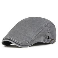 Pavasario ruduo Vyriški Forward Cap Britų stiliaus Beret Newsboy Caps pilka