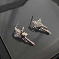 Pentagram Earrings Sterling Silver Needle High-End Earrings Yiwu Jewelry New Niche Cold Stud Earrings Women