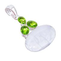 Rainbow Moonstone, Peridot Gemstone 925 Sterling Silver Jewelry Pendant 2.2   AH-3281 2.17 balta