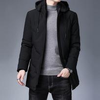 Men's Fluffy Plus Size Warm Jacket Winter Long Warm Jacket Lined with Cotton Hooded Jacket XXXXL juoda