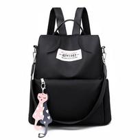Oxford kuprinė moterims, didelės talpos, su apsauginiu užtrauktuku, kelioninė, didelė dienos kuprinė, pakabukas 31cm*13cm*32cm juoda