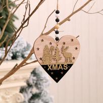 Kalėdinės dekoracijos Kalėdinės eglutės pakabukas Juodas Auksas Medinis Trimatė pakabukas tree