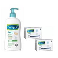 Cetaphil Kūdikio losjonas su ekologišku medetkų ekstraktu 399 ml ir švelnus kūdikio muilas 75 g(2vnt) (Pakuotėje 2 vnt)- Kombinuotas white