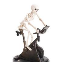 Dviratis treniruoklis Animatronic skeletas figūrėlė Helovino dervos dviratis treniruoklių dviračio kaukolės statula white