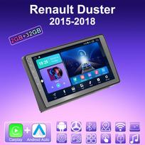2 DIN Android Carplay Radijo grotuvas automobiliui Renault Duster 2015-2018 Multimedia grotuvas Galvos blokas Stereo GPS Navigacija BT WIFI 2+32GB 2+32GB blue