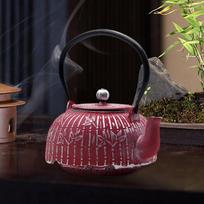 Cast Iron Teapot for Boiling Water 40.5 oz Traditional Tea Maker Kettle Lovers Gift raudona