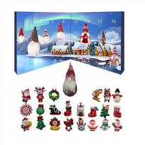 24 Holiday Gnome Countdown kalendoriai, Countdown Holiday Party žaislai juoda