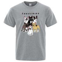 Frenchies Dachshund Pug Mens T-Shirts Loose Fashion Oversize Clothes Summer Anti-Wrinkle T Shirts Hip Hop Streetwear Cotton Tops XS gray