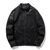 Hong Kong Style Pu Jacket, Leather Jacket, Workwear, Loose Bomber Jacket, Men's Jacket M juoda