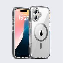 KEYSION Skaidrus dėklas su MagSafe, skirtas iPhone 16 15 Plus, spalvingas smūgiams atsparus telefono dėklas, skirtas iPhone 16 Plus 15 for iPhone 16 pilka spalva