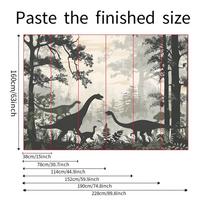 Fun-L038 Cartoon Dinosaur Fog Forest Bedroom Living Room Home Background Wall Landscaping Decorative Wall Stickers 38*160CM*6PCS/fun-L038 gray