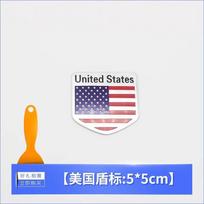 Aliuminio ženklinimo emblema Automobilio stilius Vokietija Anglija Italija Prancūzija JAV vėliavos ženklelio lipdukas USA 5x5cm