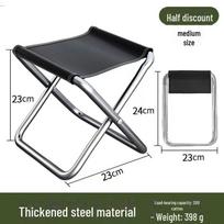 Compact Outdoor Grab Folding Stool for Fishing, Camping and More Medium, Semi-foldable juoda
