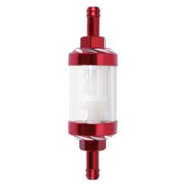 8 mm CNC aliuminio lydinio dujų mazuto filtras, skirtas keturračiams „Dirt Pit Bike Motocross“ raudona