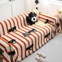 Cartoon Elephant Sofa Cover Sofa Towel Chenille Color Stripe Couch Cover Pet Mat Living Room Sofa Slipcover Throw Blanket 180x130cm oranžinė