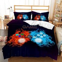 Gamepad Duvet Cover Set 3D Print with Button Video Game King Queen Full Size Comforter Cover for Kids Teen Polyester Bedding Set 70x133cm 2pcs white