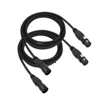 2 vnt. XLR laidai 10 pėdų Profesionalus XLR nuo tėčio iki mamos garso kabelis Pynimo apsauginiai tinkleliai 2 Pack juoda