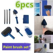 6 vnt. Buitinis dažų volelio rankenos įrankis, skirtas kambario sienų dažymui Lengvai valdomas 6pcs gray