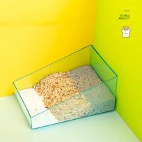 „Hamster Clear“ akrilo tualeto padėklas smėlio vonios kambarys ežiams voverėms šinšiloms auksiniams lokiams jūrų kiaulytėms skaidri