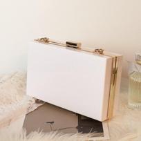 Womens Bags Handbags PVC Shell Evening Clutch Bags Ladylike Solid Transparent Purse Chain Shoulder Bag