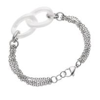 Bracelet - Manola - Argent Massif Rhodié 925 - Céramique Blanche - Acier - Femme