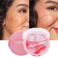 Setting Powder Cream with Puff, Waterproof and Oil-control, Hides Pores, Does Not Remove Makeup, Covers Blemishes, Brightens Skin Tone 4.5g white