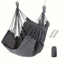 Temu Hanging Chair Bed: Versatile Indoor/Outdoor Swing for Dorms, Adults, and Kids Gray hanging chair + rope storage bag pilka spalva