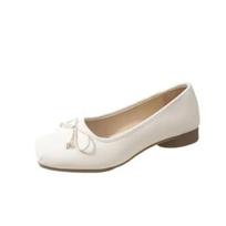 2024 Summer Shoes Ladies Low Heels Bow-Knot Mixed Colors Casual Female Sneakers Shallow Mouth Square Toe Elegant Women's Moccasins Fl 35