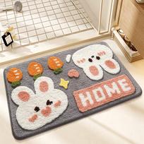 Cute Tutu Household Bathroom Floor Mat Strong Water Absorption Quick Drying Non-slip Mat Bathroom Door Flocking Foot Pad 40*60cm